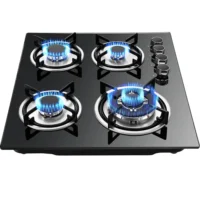 Four-burner built-in gas hob with a glass surface