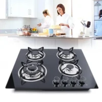 Four-burner built-in gas hob with a glass surface - Image 2
