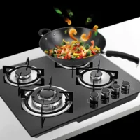 Four-burner built-in gas hob with a glass surface - Image 3