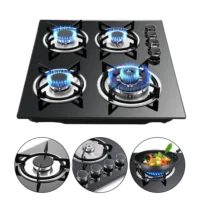 Four-burner built-in gas hob with a glass surface - Image 5