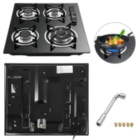 Four-burner built-in gas hob with a glass surface - Image 6