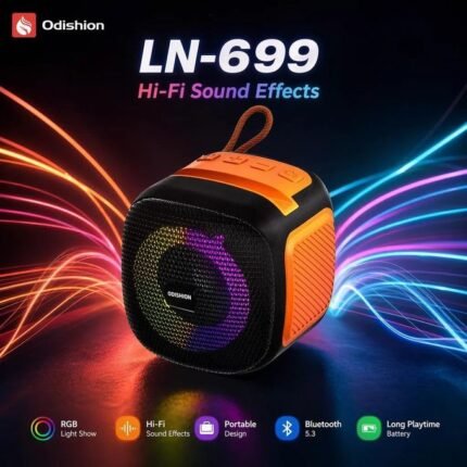Haut-Parleur Bluetooth Portable Sans Fil Hi-Fi - Enceinte LED RGB Puissante - Odishion LN-699