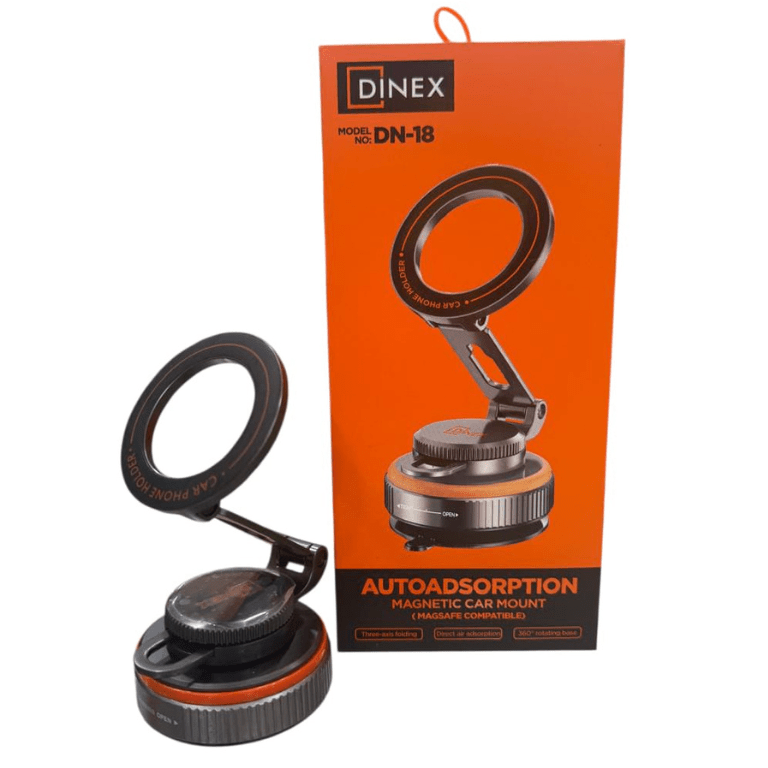 Support de téléphone Dinex magnétique Stable pour voiture, support à ventouse sous vide 360 ° Support de aimant rotatif pour iPhone Gym/support de téléphone sous vide pour conduite